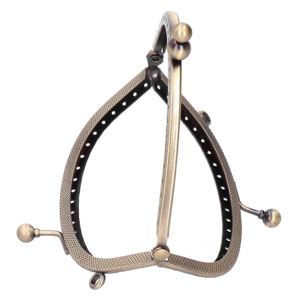 Metallveskeramme Halvsirkelformet Pregede Retro Dobbel Ring Antikk Messinghåndtak 10,5 cm