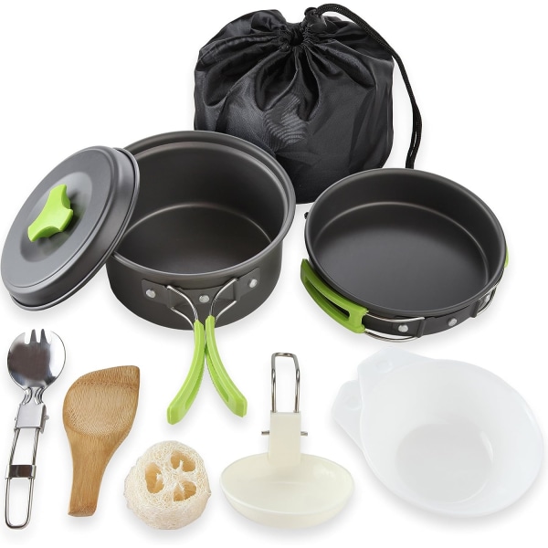 Camping Kogegrej Mess Kit til Rygsæk Gear Camping Kogegrej Sæt - Rygsæk Camping Gryde og Pander Sæt - Bærbar Camping Komfur Rygsækrejse