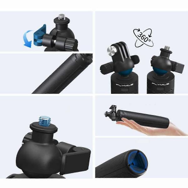 Extendable Tripod Compatible with DJI Pocket 3 and Action 6/X5/X4 — 18.6 Telescopic Selfie Stick