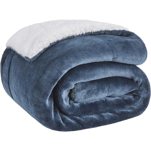 Sherpa Fleece täcke för soffa - tjock och varm filt för vintern, mjuk och luddig täcke för soffa, grå, 50x60 tum
