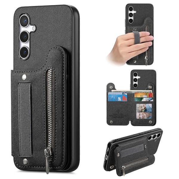 PU Leather Wallet Case Compatible with Samsung S24 FE with Card Holder & Elastic Band