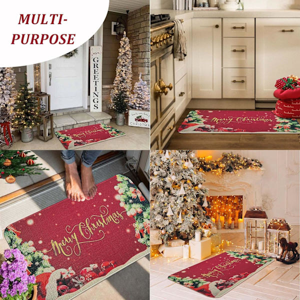 God Jul Julgranar Jul Dekorativ Dörrmatta (30\"x17\", Röd), Xmas Dörrmatta Golvmatta Entrématta För Inomhus Utomhus