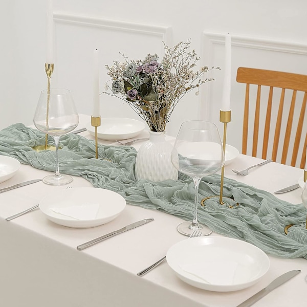 Thanksgiving bordslöpare Rost Cheesecloth bordslöpare 13,3ft Boho Gauze ostduk 160 tum lång för bröllop brud födelsedagsfest bord