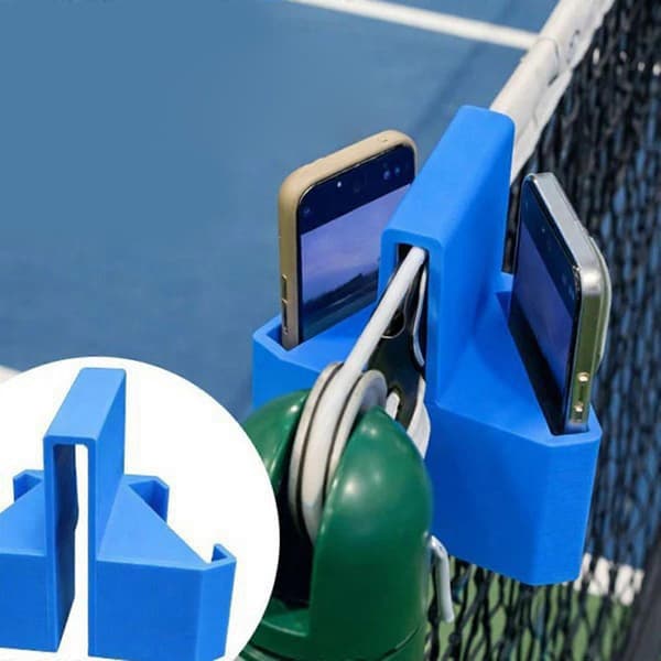 Justerbar Tennisfence Telefonholder Hegn Telefonmontering Bærbare Klemmer Under Kampe Og Træning Kaffefarve
