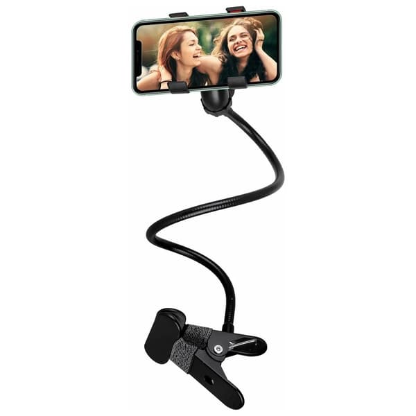 2-Pack Mobile Holder - Bendable Stand with Clamp for Mobile Black Black Svart