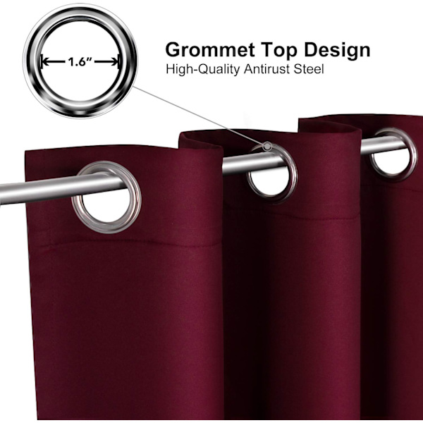 Grommet-gardiner med blackout for soverom og stue - 2 paneler sett termisk isolerte rommørkende gardiner 42 x 63 tommer