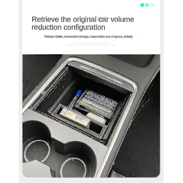 Til Tea Model 3/y Bil Centerkonsol Opbevaringsboks Plastik
