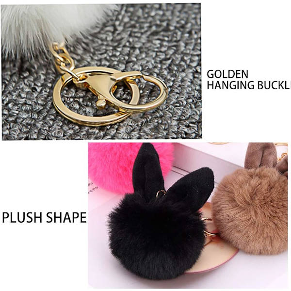 4 pcs keychains, plush ball keychain bag ornaments