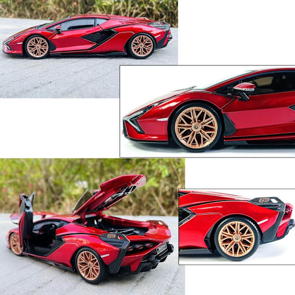 Bburago 1/24 Legering Gjutning Bil för Lamborghini Sian FKP 37 1:24 Statisk Sportbil Samling Present