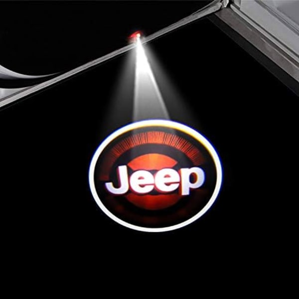 2st kompatibel med Jeep Wireless Car Door Logo Light LED HD Välkommen med tillstånd Ghost Shadow Projektorlampa Passar för Jeep Cars