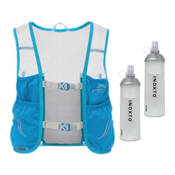 Hydration Rygsæk Løbevest til Kvinder og Mænd til Løb, Jogging, Cykling Blue M