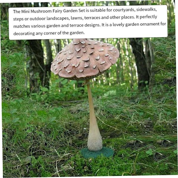 Soppheksestatuer, 10 cm/3,9 tommer harpiks miniatyr glade soppfigurer, bestemor landskapsskulptur, hagepynt for hagedekorasjon