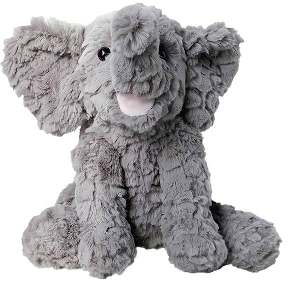 9 tum Elefant Gosedjur Mjuk Söta Elefantdocka Plysch Gosedjur för Pojkar Flickor (Grå)