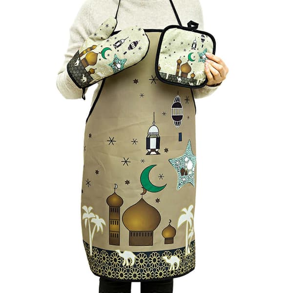 Eid Mubarak Bakeforkle Stekehanske Isolert Matte Ramadan Dekor Flerfarget