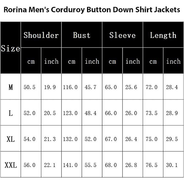 Herr Corduroy Skjortor Grön Långärmad Knäppning Trucker Jacka Skjorta Casual Work Shacket Skjorta med Fickor（Storlek：XL）