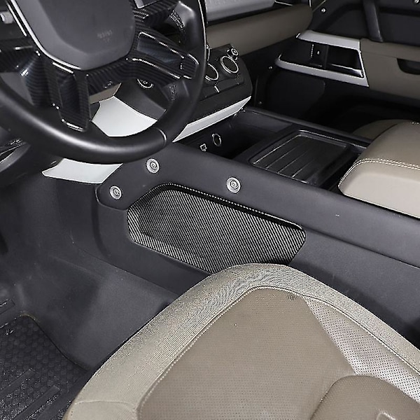 Til Land Rover Defender 90 110 130 20-23 Bil Central Kontrol Opbevaringsboks Partition Dekoration Trim Abs 2 stk Kulfiber Black