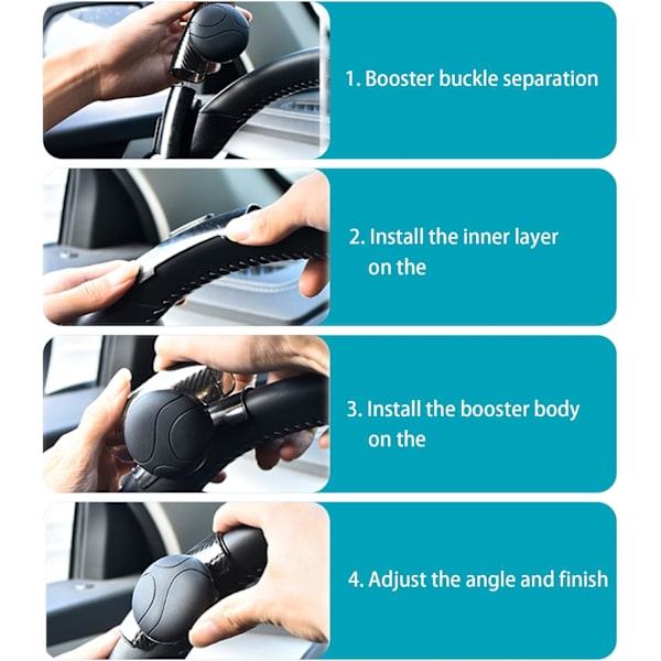 Knob til rat til bil - Universal Power Handle Spinner - Tilbehørsknob - 360° roterende ratgreb - Til bil, lastbil, SUV