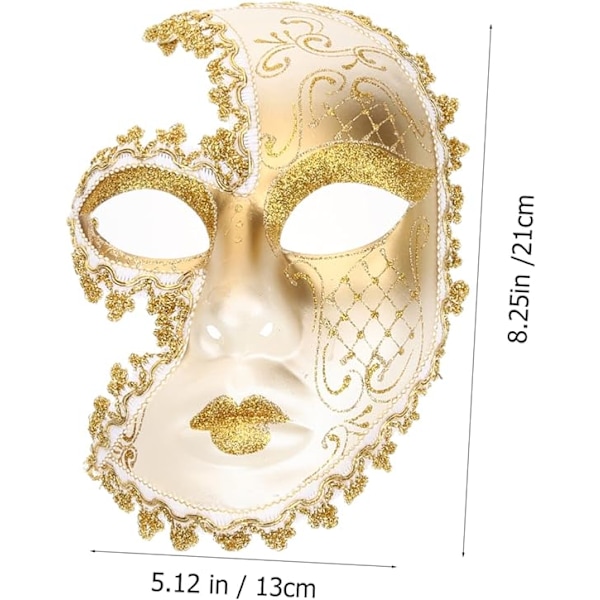 Maske på pinne - Venetiansk maske for kvinner - Maske til karneval - Maske til cosplay - Maske til kvinner - Maske til maskeradeball - Maske til sminke