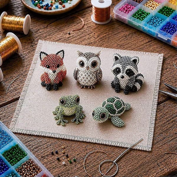 DIY 3D eläinhelmityssarja - Käsintehty helmityösetti aikuisille ja nuorille
