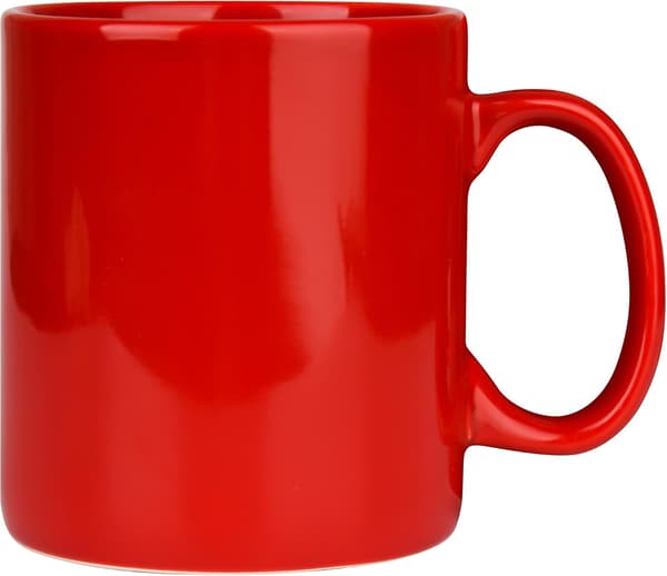Extra stor keramisk kaffemugg med handtag för kontor och hem (röd)