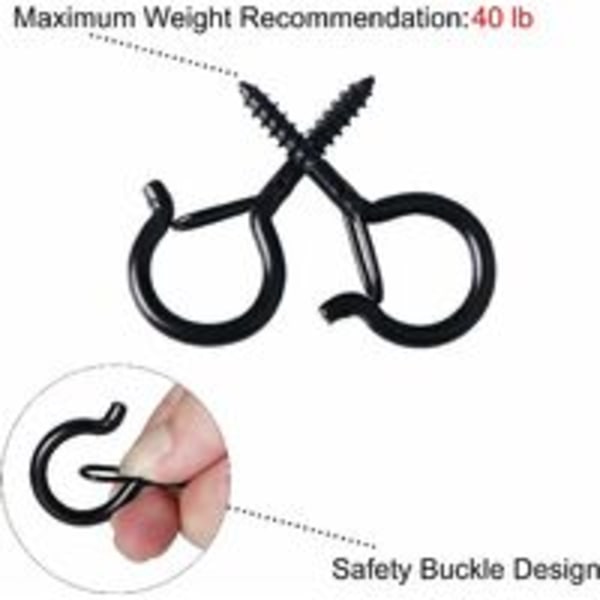 Q-Hanger 22-pack skruvöglor för upphängning av vägg, skåp, taklampor med säkerhetsspänne för nyår, fest, hem, garage (Nior)