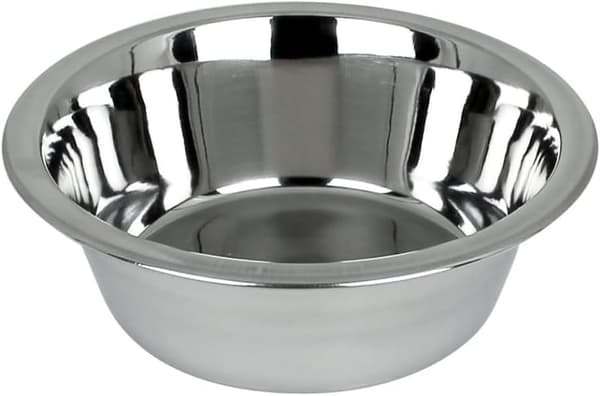 Sett med 2 rustfrie stålskåler for kjæledyr - Sklisikker base med gummiføtter - Katter og små hunder - 11 cm diameter