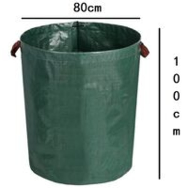 2x Trädgårdspåsar 500L 50 kg växtavfallspåse hopfällbar förstärkt tyg vattenavvisande