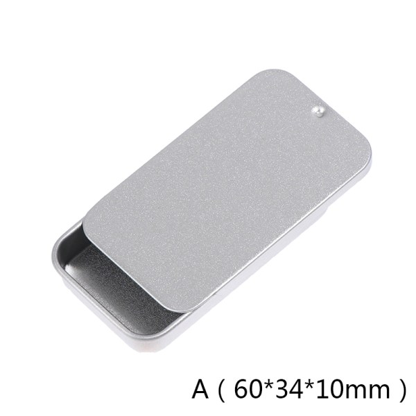 2st plåt liten push-pull box solid balsambox metallförpackning 1（Silver 60*34*10mm）