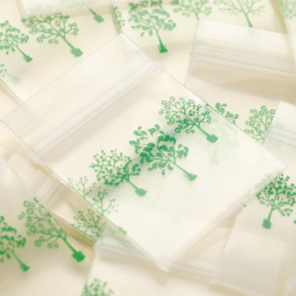 100st Mini Ziplock Väskor Små förpackningspåsar Ziplock Pill Pack A