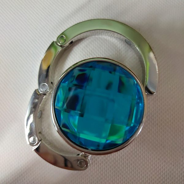 Bärbar hopfällbar hopfällbar handväska i kristalllegering Krokhäng Light blue