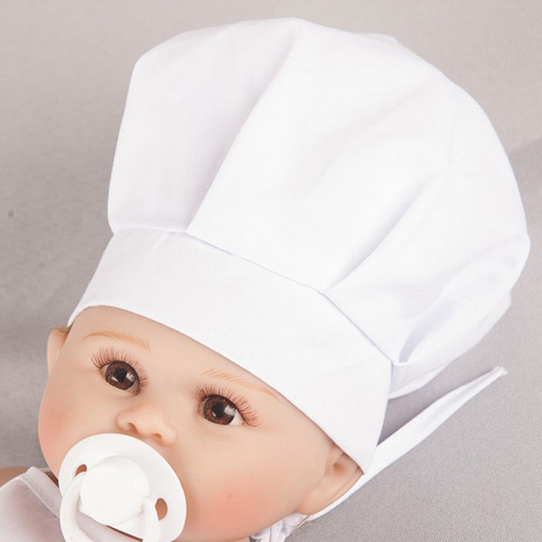 1 set e Baby Chef Förkläde & Hatt För Barn Kostymer Bomull Blend Che men large size
