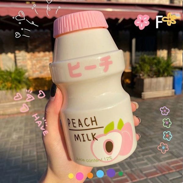 480 ml plastvattenflaska dricksflaska form och Kawaii-mjölk F
