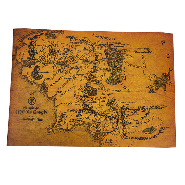 The Rings Middle Earth Map The Retro Kraft Paper Poster Decorat 36*51.5cm