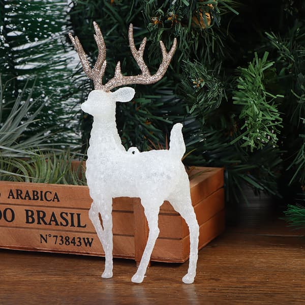 Crystal Deer Christmas Forest Älg White Flash Gold Dessert Tabell White