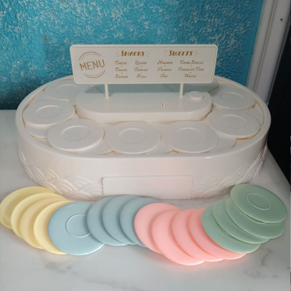 Transportör Sushi hine 360 graders automatisk roterande cupcakes Turn B