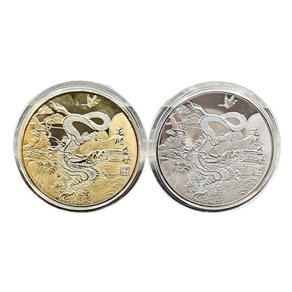 2024 Golden Silver Dragon Coins Lucky Jubileums guldmynt Gold