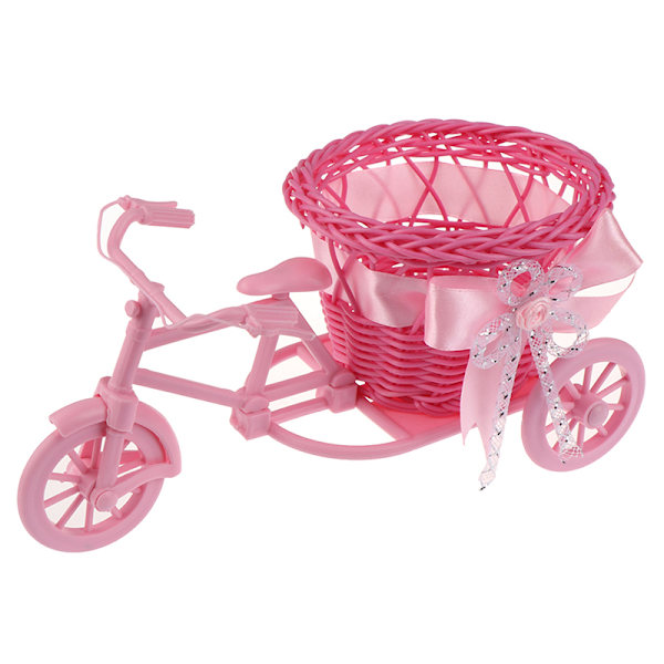 Liten Trehjuling Cykel Blomkorg Vas Förvaring Hemmakontor T Pink