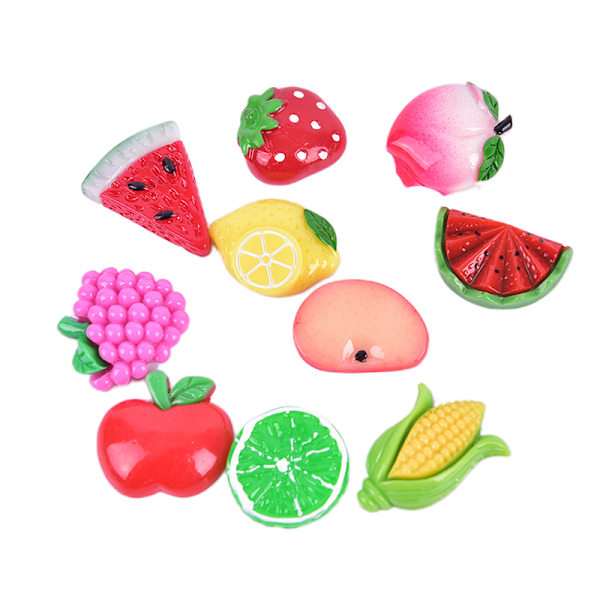 10 ST DIY Frukt Kylskåp Kid Souvenir Resin Craft Kylskåp S random color