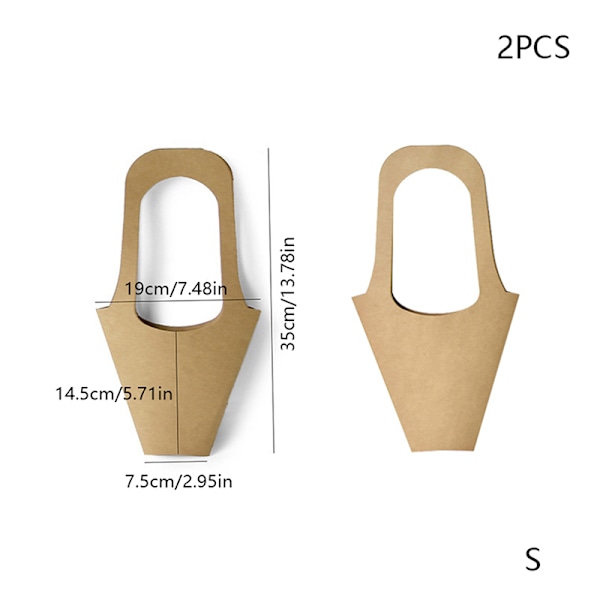 2st Handtag Kraftpapper Blompåsar Blommor Inslagning Present Flowe S