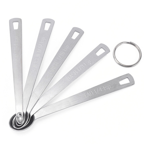 5 st/ Set Mätsked Rostfritt stål Kaffekrydda Multi 5Pcs