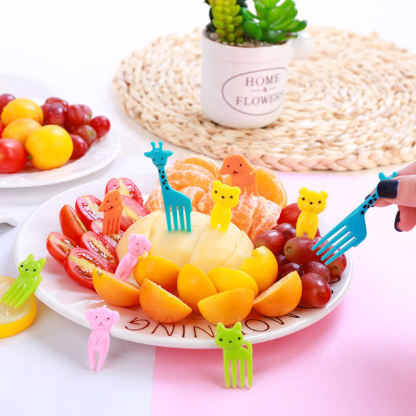 Fruktgaffel Tecknad Minidjur Jul Halloween Snacks tårta E：79Pcs