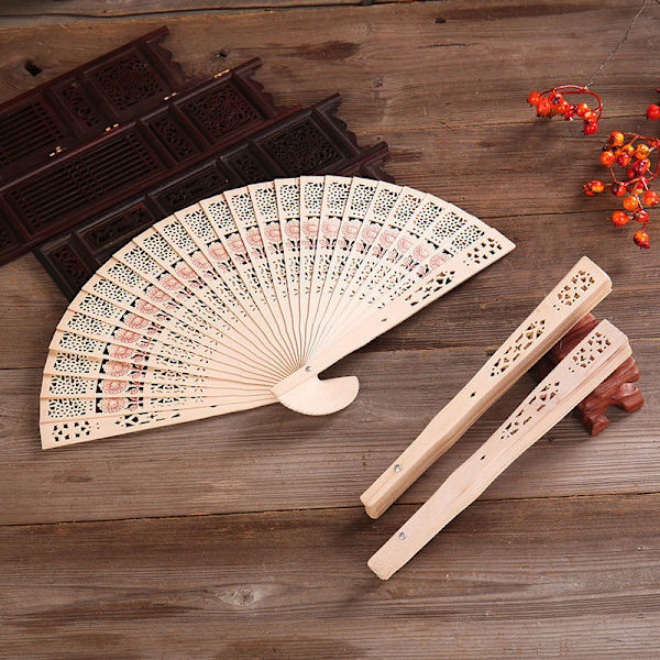 Mode Bröllop Hand Doftande Party snidade Bambu Folding Fan C
