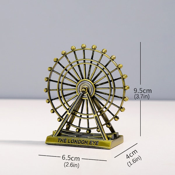 London Eye Ornament Art Figurine Retro roterbart pariserhjul M Red