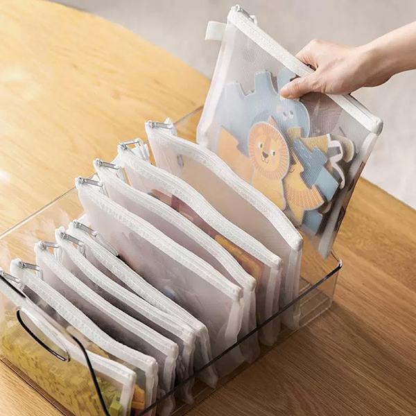 A4/A5/A6 Mesh Dragkedja Dokumentpåse Vattentät Zip Fil Fol 34*25cm