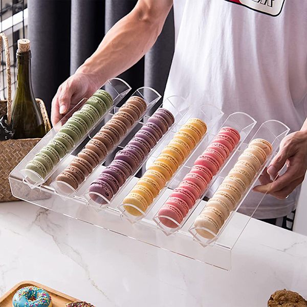 1 ST Akryl Klar Cracker Hållare Rektangulär bricka Cookie Displ V