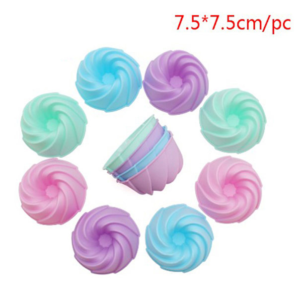 Silikon form rund form Cupcake Cup form Återanvändbar bakning