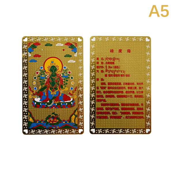 Monokrom metall Buddha-kort Kopparkort God of Wealth Guan Gon A5