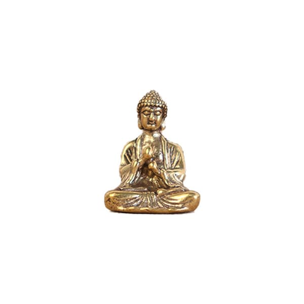 Mini Solid Copper Sakyamuni Buddha Staty Ornament Miniature Fi