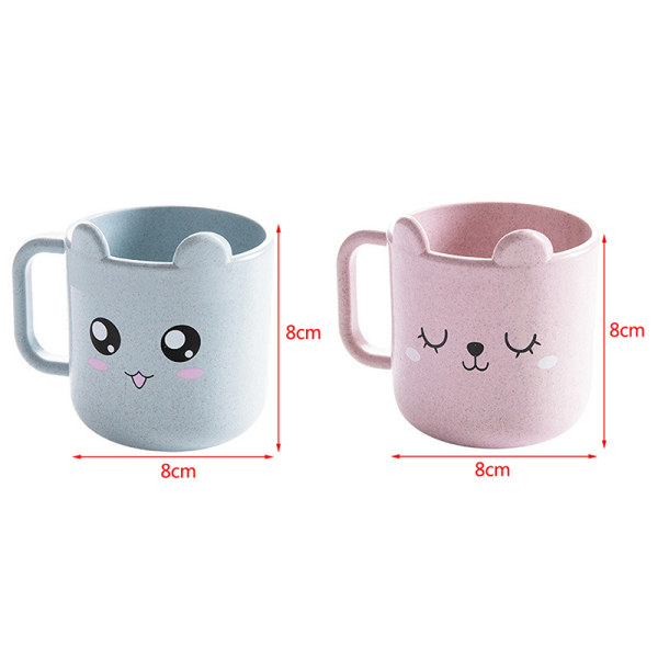 Vete Halm Cartoon Expression Munvatten Cup Kreativa Barn Blue