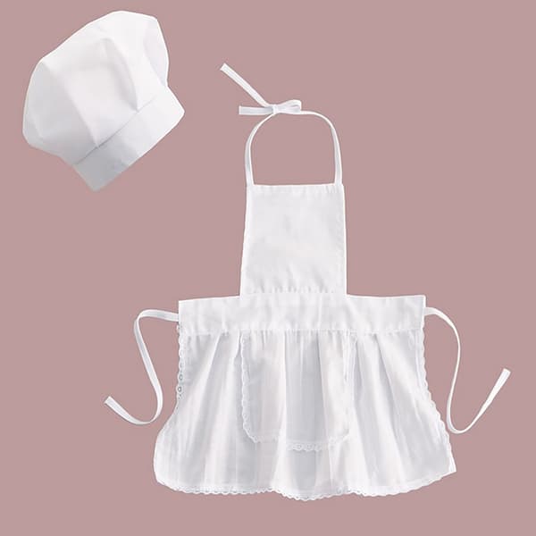1 set e Baby Chef Förkläde & Hatt För Barn Kostymer Bomull Blend Che Men small size